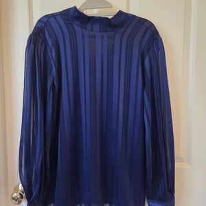Ann Taylor Factory Navy Blouse